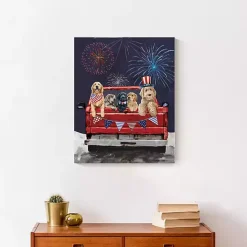 Discount Kirklands Home Patriotic Puppy Pickup Canvas Art Print