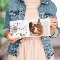 Kirklands Home Paw Prints on My Heart Clip Picture Frame Gray
