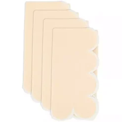 New Kirklands Home Peach Scalloped Edge Napkins, Set of 4 Yellow