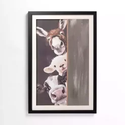 New Kirklands Home Peeking Farm Friends Framed Art Print