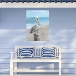 Online Kirklands Home Pelican Portrait Outdoor Canvas Art Print Blue