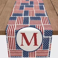 New Kirklands Home Personalized American Flag Table Runner, 72 in.