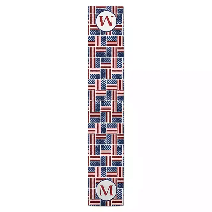 New Kirklands Home Personalized American Flag Table Runner, 72 in.