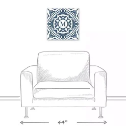 Outlet Kirklands Home Personalized Blue Tile Monogram Wall Plaque