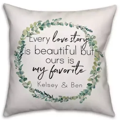 New Kirklands Home Personalized Favorite Love Story Pillow