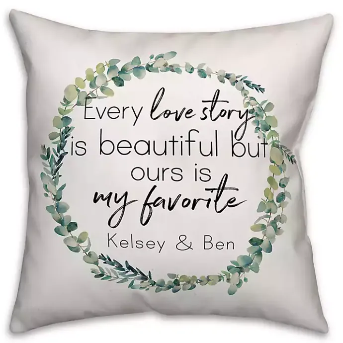 New Kirklands Home Personalized Favorite Love Story Pillow
