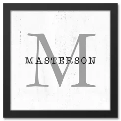 New Kirklands Home Personalized Framed Monogram Canvas Wall Plaque