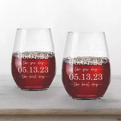 Hot Kirklands Home Personalized Important Dates Glasses, Set of 2
