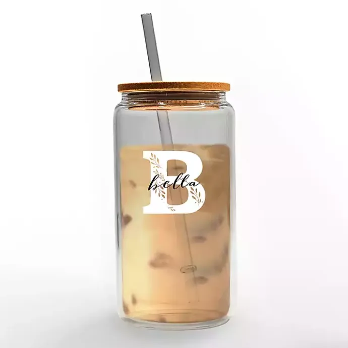 Clearance Kirklands Home Personalized Monogram B Floral Glass Cup