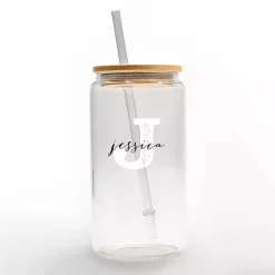 Discount Kirklands Home Personalized Monogram J Floral Glass Cup