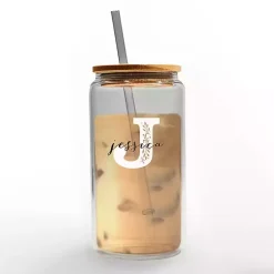 Discount Kirklands Home Personalized Monogram J Floral Glass Cup