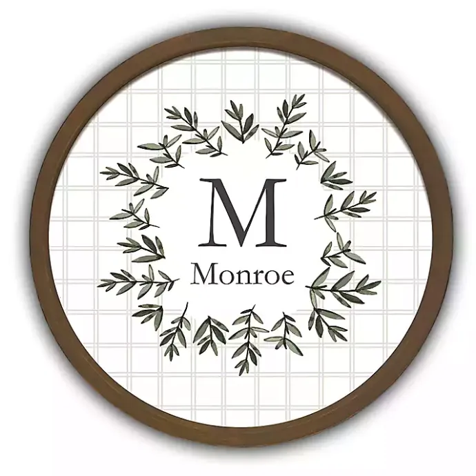 Hot Kirklands Home Personalized Monogram Leafy Frame Plaque Brown
