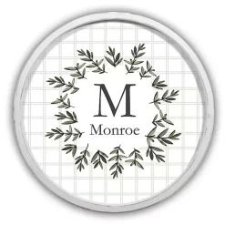 New Kirklands Home Personalized Monogram Leafy Frame Plaque White