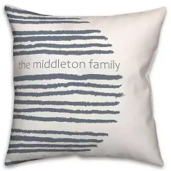 Kirklands Home Personalized Navy Stripes Outdoor Pillow