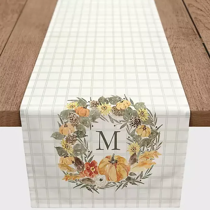 Best Kirklands Home Personalized Wreath Monogram Table Runner, 72 in.