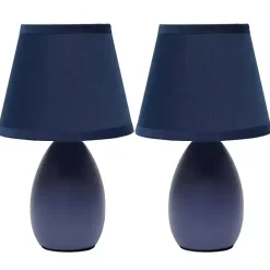 Hot Kirklands Home Petite Oblong Table Lamps, Set of 2 Blue