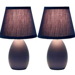 Hot Kirklands Home Petite Oblong Table Lamps, Set of 2 Blue