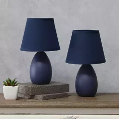 Hot Kirklands Home Petite Oblong Table Lamps, Set of 2 Blue