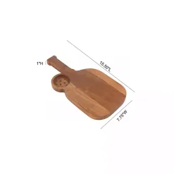 New Kirklands Home Pickleball Shaped Acacia Wood Serving Board
