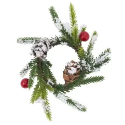 Kirklands Home Pineberry Christmas Wreath Napkin Rings, Set of 4