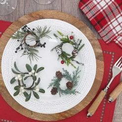 Kirklands Home Pineberry Christmas Wreath Napkin Rings, Set of 4