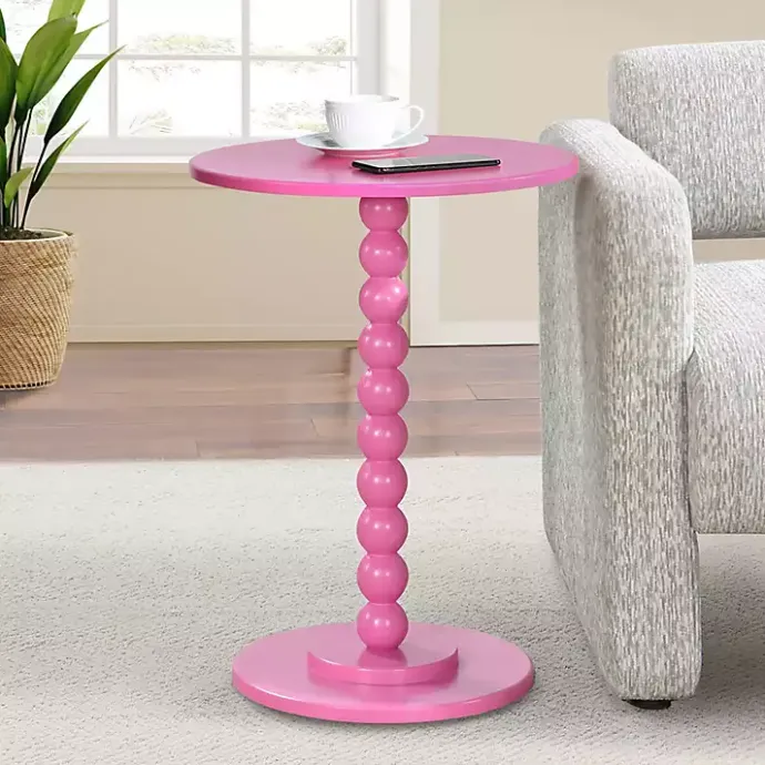 Hot Kirklands Home Beaded Spindle Accent Table Pink