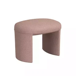 Sale Kirklands Home Boucle Oval Upholstered Ottoman Pink