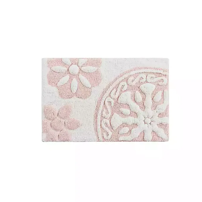 Kirklands Home Cotton Tufted Medallion Bath Mat, 30 in. Pink