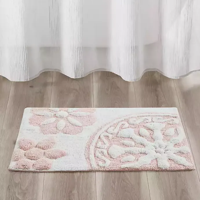 Kirklands Home Cotton Tufted Medallion Bath Mat, 30 in. Pink