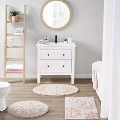 Discount Kirklands Home Cotton Tufted Medallion Bath Mat, 25 in. Pink