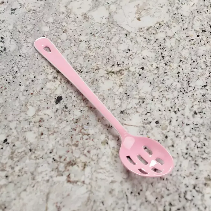 Online Kirklands Home Enamel Stainless Steel Slotted Spoon Pink