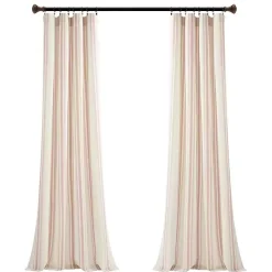 Hot Kirklands Home Farmhouse Stripe Curtain Panel Set, 84 in. Pink