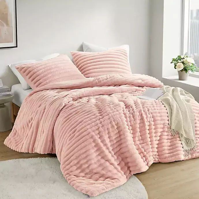 Outlet Kirklands Home Fluffy Ribbed 3-pc. King Comforter Set Pink