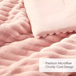 Outlet Kirklands Home Fluffy Ribbed 3-pc. King Comforter Set Pink