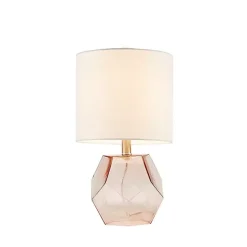 Discount Kirklands Home Pink Glass Stella Table Lamp White