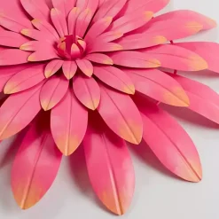 Outlet Kirklands Home Metal Flower Outdoor Wall Plaque Pink