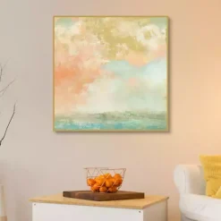 New Kirklands Home Pink Mist Framed Canvas Art Print