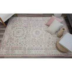 Online Kirklands Home Pink Peony Medallion Area Rug, 5x7