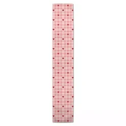 Sale Kirklands Home Pink Plaid Hearts Table Runner, 90 in.