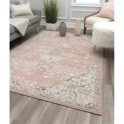 Outlet Kirklands Home Pink Rose Medallion Area Rug, 5x7