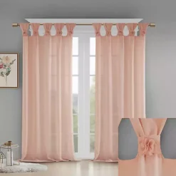 Sale Kirklands Home Rosette Tab Top Curtain Panel, 95 in. Pink
