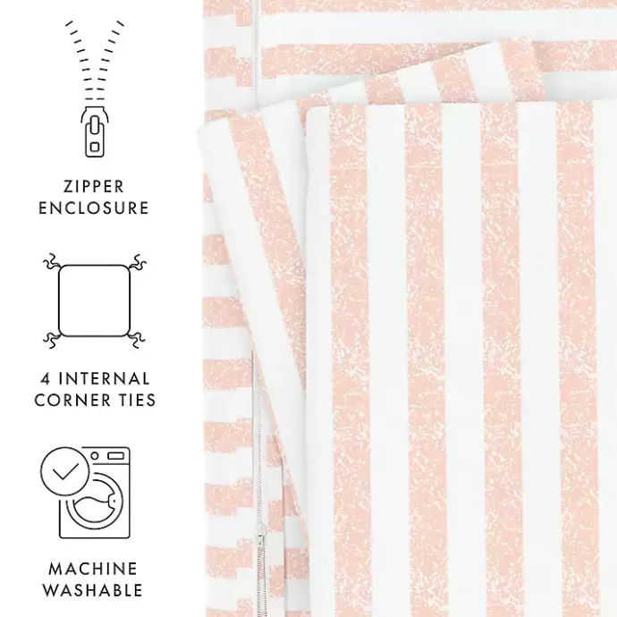 Kirklands Home Pink Rugged Stripe 2-pc. Twin Duvet Cover Set