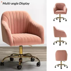 Clearance Kirklands Home Velvet Swivel Jacyln Office Chair Pink