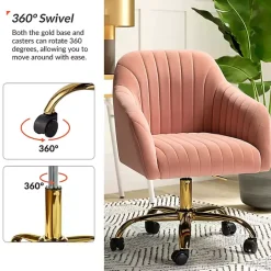 Clearance Kirklands Home Velvet Swivel Jacyln Office Chair Pink