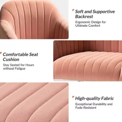 Clearance Kirklands Home Velvet Swivel Jacyln Office Chair Pink