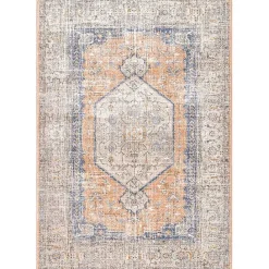 New Kirklands Home Pink Vintage Floral Print Area Rug, 5x7