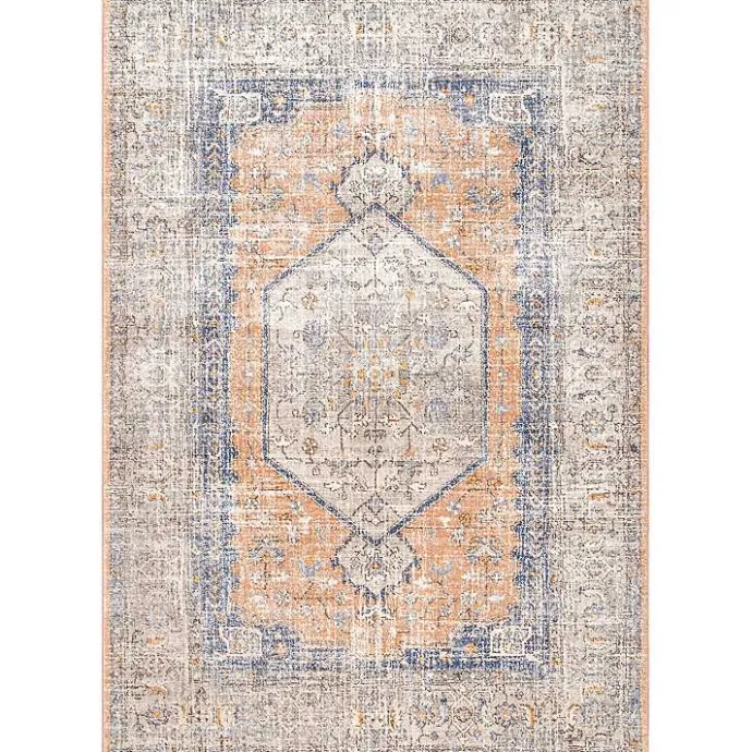 New Kirklands Home Pink Vintage Floral Print Area Rug, 5x7