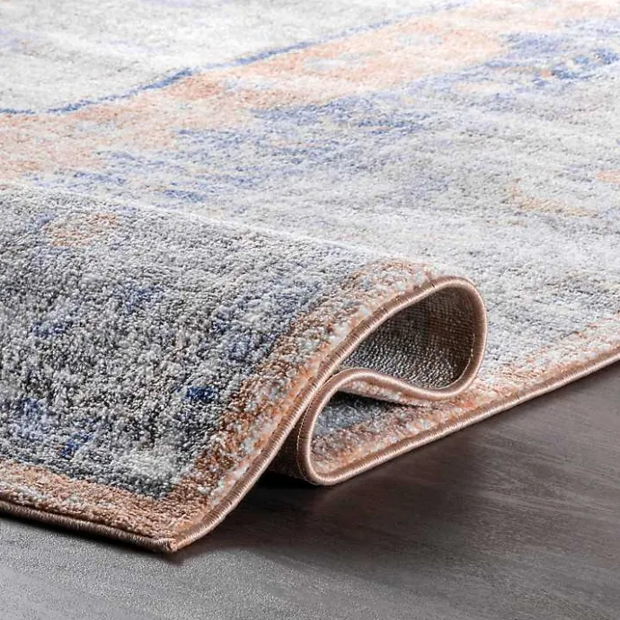 New Kirklands Home Pink Vintage Floral Print Area Rug, 5x7