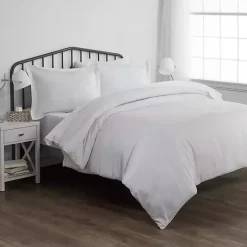 Clearance Kirklands Home Pinstriped 3-pc. Twin Duvet Cover Set Ivory