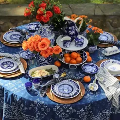 Discount Kirklands Home Pip Vintage Blue Floral Napkin Rings, Set of 4